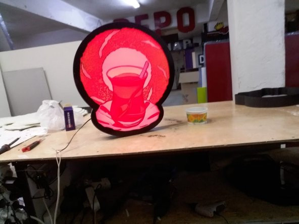 Çay Simit Görselli Rgb Renk Değiştiren Led Tabela Depo Reklam Tabela Maltepe İstanbul