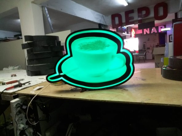 Sahlep Görselli Rgb Renk Değiştiren Led Tabela Depo Reklam Tabela ürün görseli