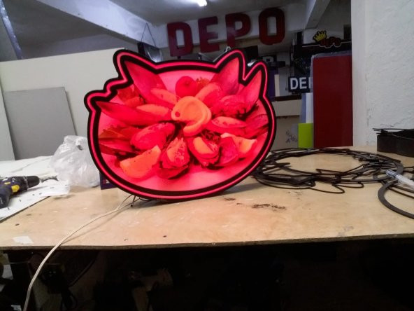 Midye Dolma Resimli Rgb Renk Değiştiren Yanıp Sönen Led Tabela Depo Reklam Tabela Maltepe İstanbul ürün görseli