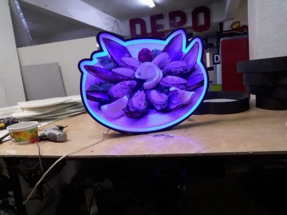 Midye Dolma Resimli Rgb Renk Değiştiren Yanıp Sönen Led Tabela Depo Reklam Tabela Maltepe İstanbul - Resim 2