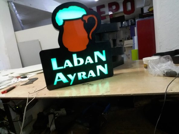 Laban Ayran Yazılı Görselli Rgb Renk Değiştiren Led Tabela Depo Reklam Tabela Maltepe İstanbul Şişli ürün görseli