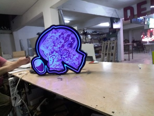 Gözleme Ayran Görselli 30x45 Cm Rgb Renk Değiştiren Led Tabela Depo Reklam Tabela - Resim 6