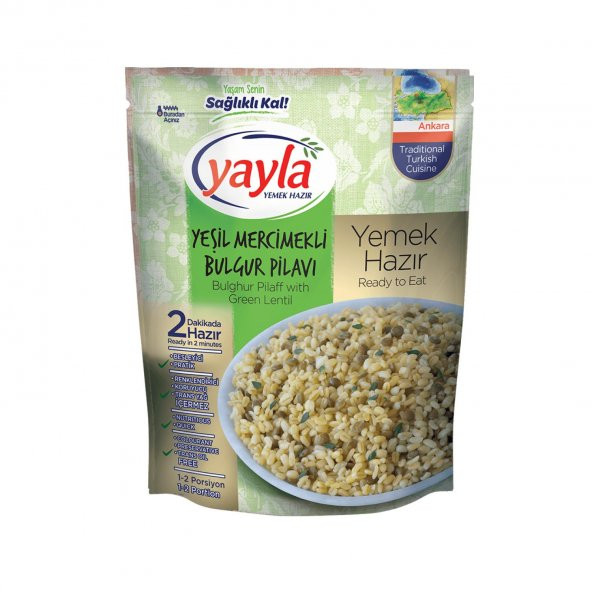 Yayla Yeşil Mercimekli Bulgur Pilavı 250GR 3Lü Paket