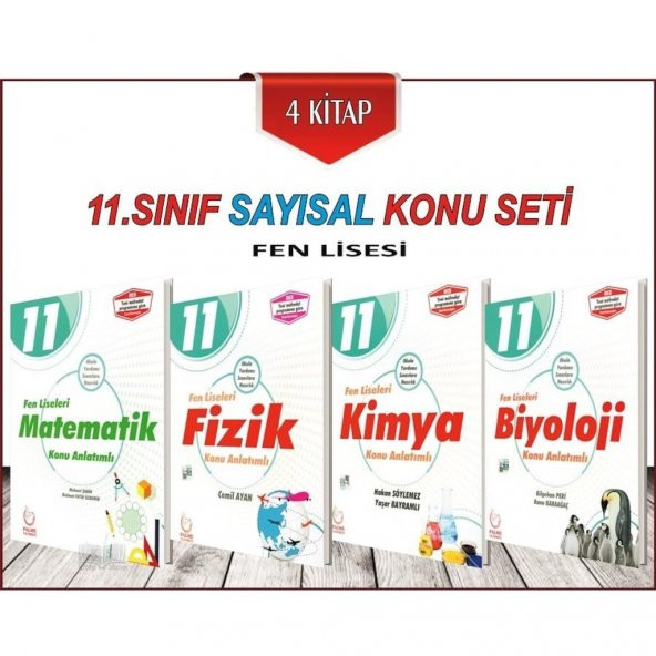 11.Sınıf Fen Lisesi Sayısal Konu Anlatım Seti 4 Kitap Palme Yayın