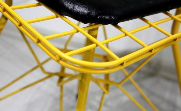 Chic Life Sarı 4 lü Tel Sandalye - 4