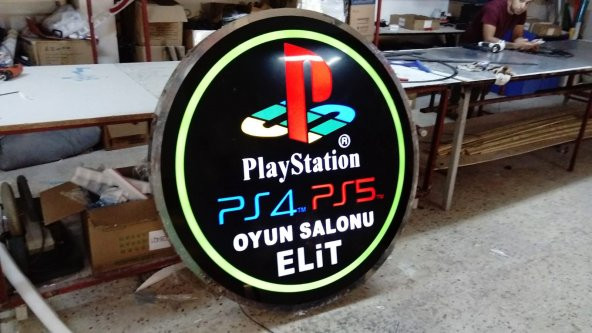 Playstation Ps4 Ps5 Tabela Oyun Salonu Elit Cafe Tabela 3D Led Neon Etkili Işıklı Tabela Kutu Harf