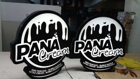 Pana Cream Tatlıcı Tabelası 3D Led Neon Etkili Işıklı Tabela Kutu Harf Depo Tabela Reklam İstanbul ürün görseli
