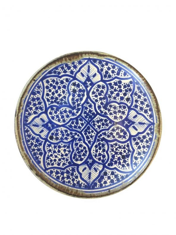 KOSOVA ETNİK DESENLİ MAVİ EGE SERVİS TABAĞI 25 CM 18551