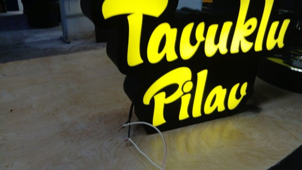 Sarı Yazılı Tavuk Pilav Tabela 3D Led Neon Etkili Işıklı Tabela Kutu Harf Depo Tabela Reklam Maltepe - 2