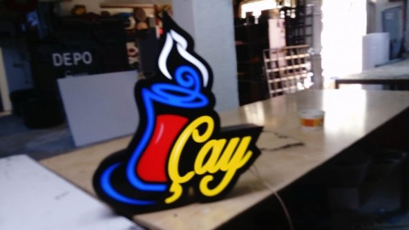 Çay ve Çeşitli Kahve Tabela 3D Led Neon Etkili Işıklı Tabela Kutu Harf Depo Tabela Reklam Maltepe - 2