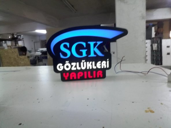 Gözlükçü Optik Sgk Gözlükleri Yapılır Yazılı Tabela 3D Led Neon Etkili Işıklı Tabela Depo Reklam - 2