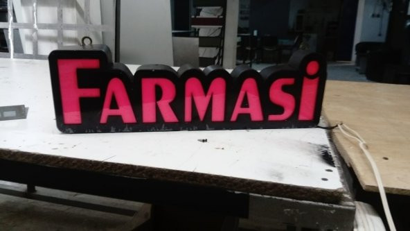 Farmasi Yazılı Şirket Tabelası 3D Led Neon Etkili Işıklı Tabela Kutu Harf Depo Tabela Reklam Maltepe - Resim 2