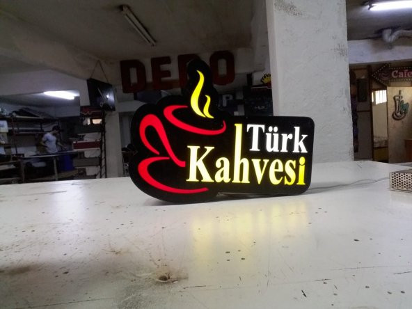 Türk Kahvesi Tabelası 3D Led Neon Etkili Işıklı Tabela Kutu Harf Depo Tabela Reklam Maltepe Kadıköy