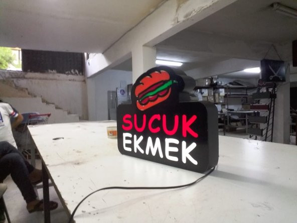 Sucuk Ekmek Tabelası 3D Led Neon Etkili Işıklı Tabela Kutu Harf Depo Tabela Reklam Maltepe İstanbul ürün görseli