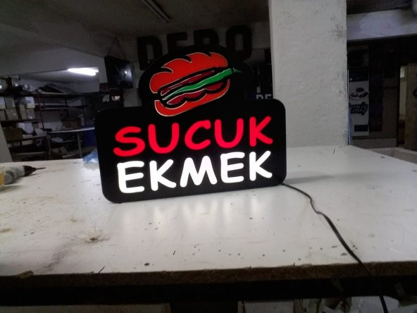 Sucuk Ekmek Tabelası 3D Led Neon Etkili Işıklı Tabela Kutu Harf Depo Tabela Reklam Maltepe İstanbul - Resim 2