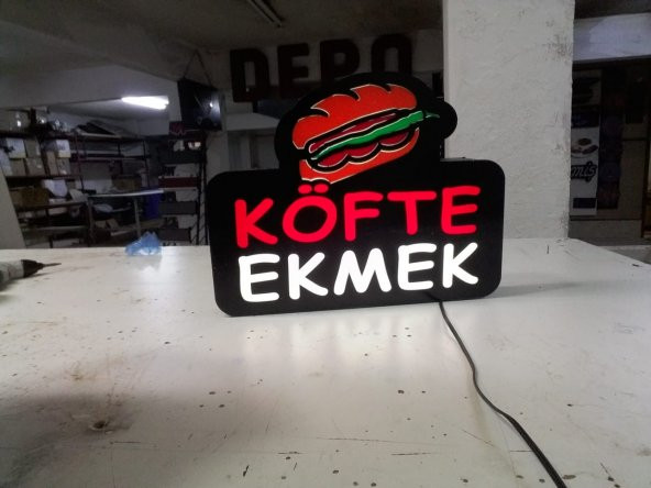 Köfte Ekmek Tabelası 3D Led Neon Etkili Işıklı Tabela Kutu Harf Depo Tabela Reklam Maltepe İstanbul ürün görseli