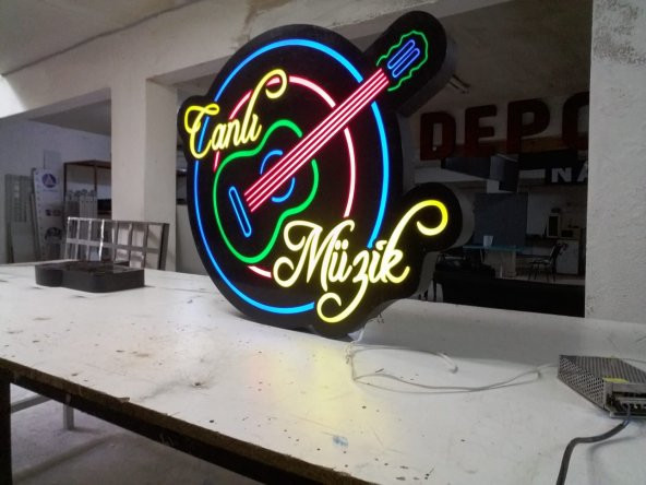 Canlı Müzik Tabela 3D Led Neon Etkili Işıklı Tabela Kutu Harf Depo Reklam Tabela Maltepe İstanbul - Resim 4