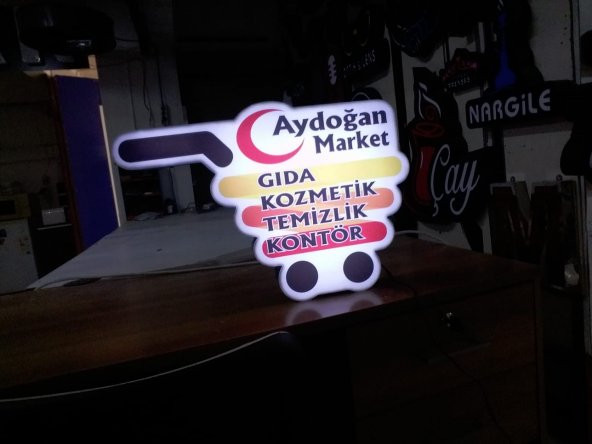 Aydoğan Gıda Kozmetik Market Tabela 3D Led Neon Etkili Işıklı Tabela Kutu Harf Depo Tabela Maltepe ürün görseli