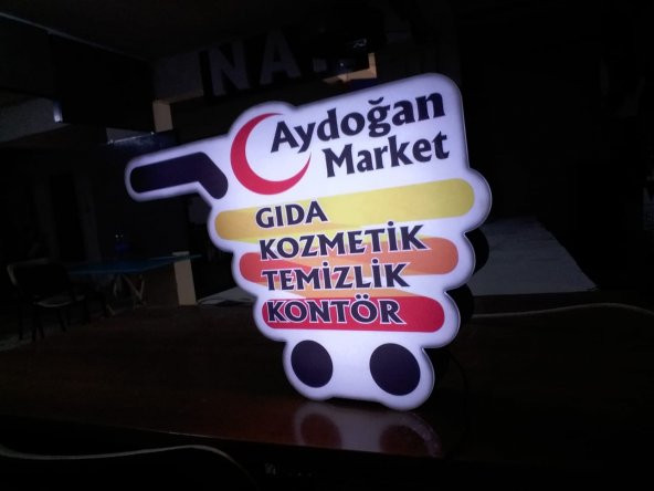 Aydoğan Gıda Kozmetik Market Tabela 3D Led Neon Etkili Işıklı Tabela Kutu Harf Depo Tabela Maltepe - Resim 3