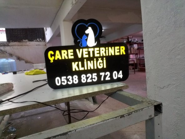 Çare Veteriner Tabela 3D Led Neon Etkili Işıklı Tabela Kutu Harf Depo Reklam Tabela Maltepe İstanbul