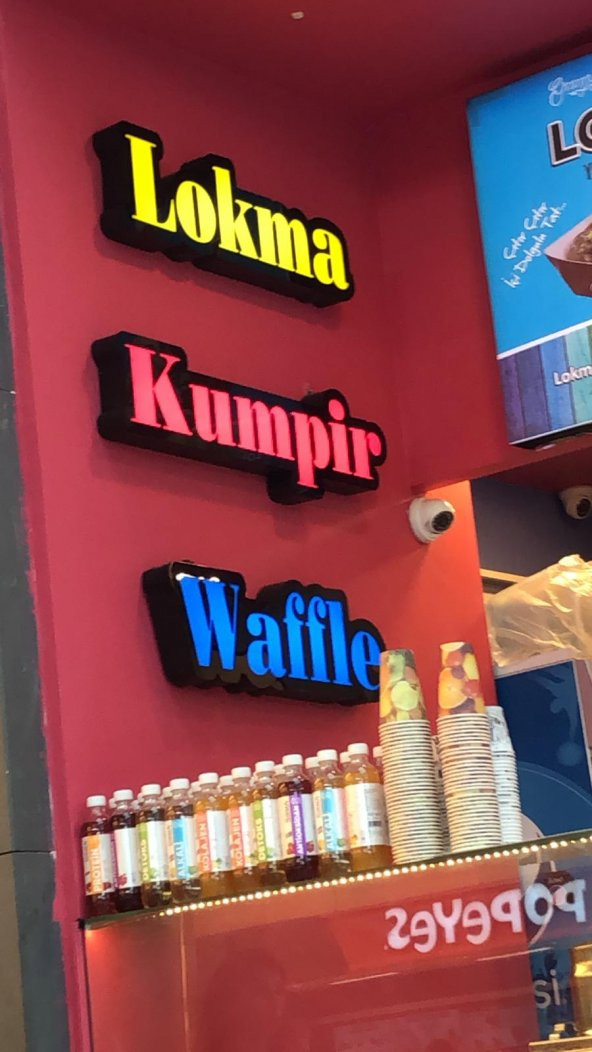 Lokma Kumpir Waffle Tabela 3D Led Neon Etkili Işıklı Tabela Kutu Harf Depo Reklam İstanbul Maltepe ürün görseli