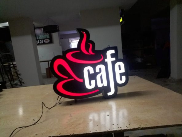 Fincan Kahve Cafe Tabela 3D Led Neon Etkili Işıklı Tabela Kutu Harf Depo Reklam Maltepe İstanbul