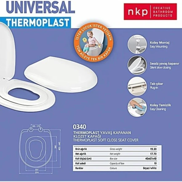 NKP Universal Çocuk Adaptörlü SoftClose Klozet Kapak ORJİNAL ÜRÜN - 3