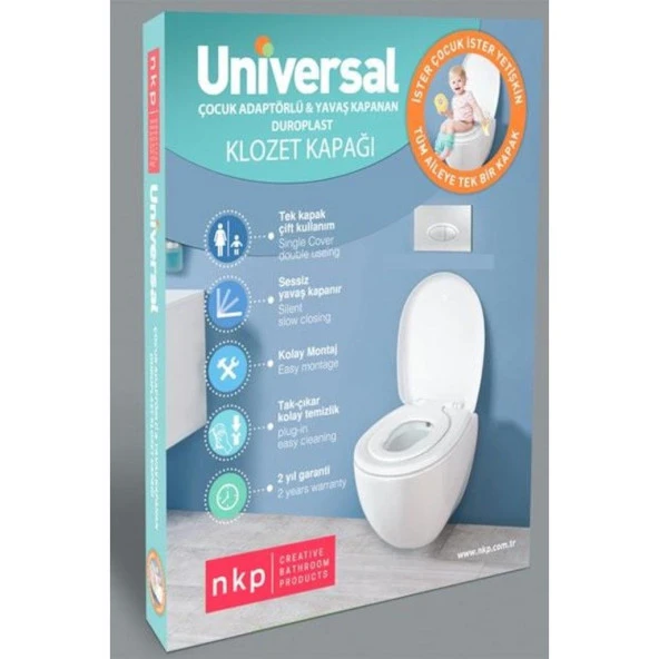 NKP Universal Çocuk Adaptörlü SoftClose Klozet Kapak ORJİNAL ÜRÜN - 4