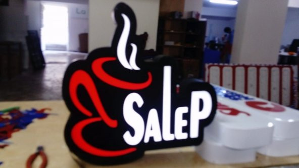 Fincan Salep Tabelası 3D Led Neon Etkili Işıklı Tabela Kutu Harf Depo Reklam Tabela Kartal Maltepe ürün görseli