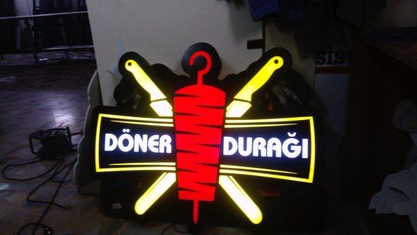 Döner Durağı Tabelası 3D Led Neon Etkili Işıklı Tabela Kutu Harf Depo Reklam Tabela Kartal Bostancı - Resim 2