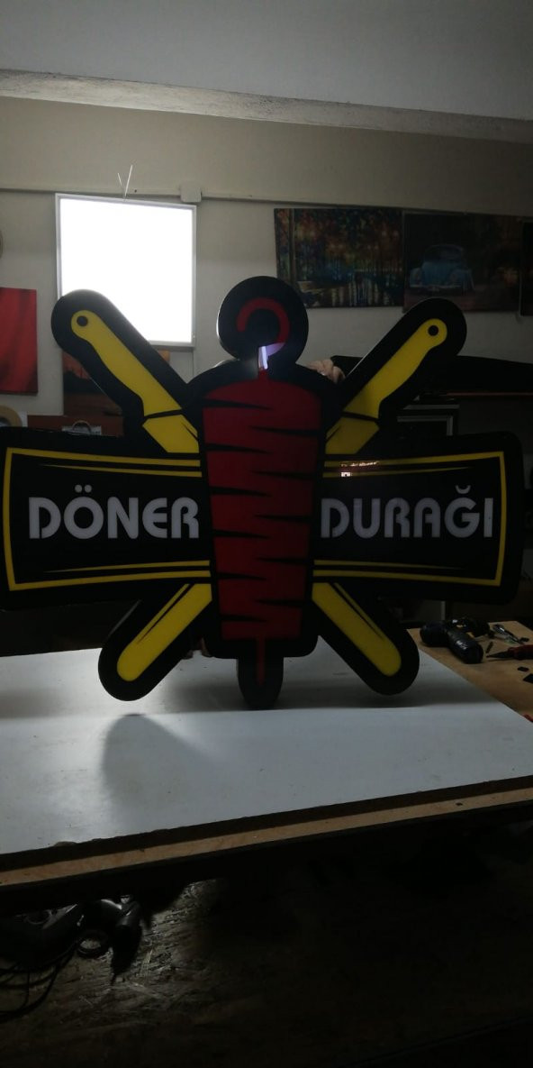 Döner Durağı Tabelası 3D Led Neon Etkili Işıklı Tabela Kutu Harf Depo Reklam Tabela Kartal Bostancı - Resim 4