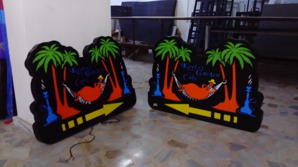 Keyfi Garden Yön İşaretli Tabelası 3D Led Neon Etkili Işıklı Tabela Kutu Harf Depo Reklam Tabela - Resim 2