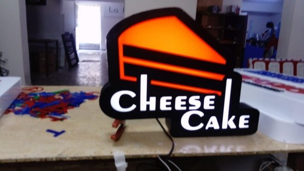 Dilim Cheese Cake Tabelası 3D Led Neon Etkili Işıklı Tabela Kutu Harf Depo Reklam Tabela Kartal Şile ürün görseli