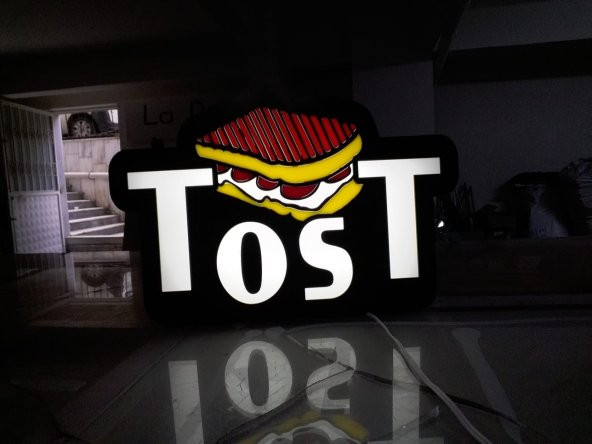 Tost Resimli Yazılı Tabelası 3D Led Neon Etkili Işıklı Tabela Kutu Harf Depo Reklam Tabela Kartal - Resim 2
