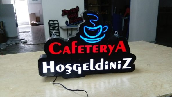 Cafeterya Tabelası 3D Led Neon Etkili Işıklı Tabela Kutu Harf Depo Reklam Tabela Kartal Atalar Tuzla ürün görseli 1