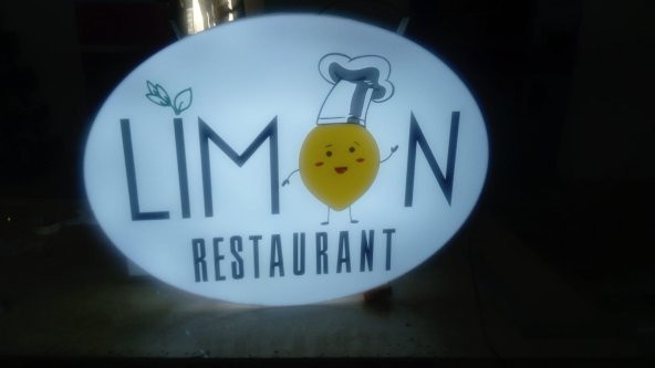 Limon Restaurant Tabela 3D Led Neon Etkili Işıklı Tabela Kutu Harf Depo Reklam Tabela İstanbul Butik