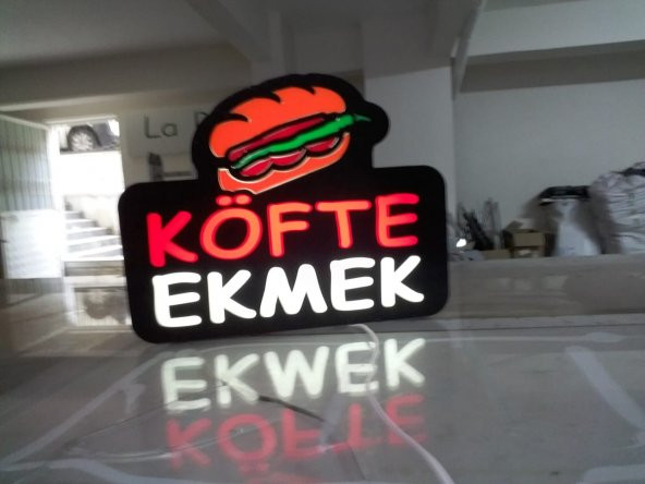 Köfte Ekmek Tabelası 3D Led Neon Etkili Işıklı Tabela Kutu Harf Depo Reklam Tabela Kartal İstanbul ürün görseli