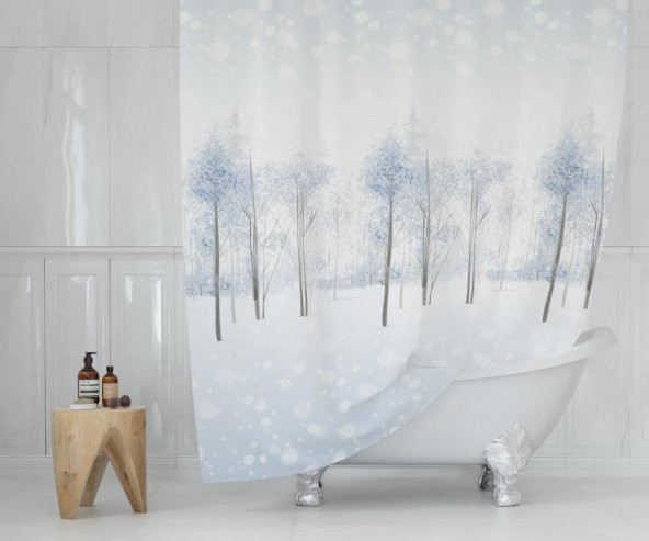 Prado Snow Banyo Duş Perdesi 180x200cm + Perde Halkası