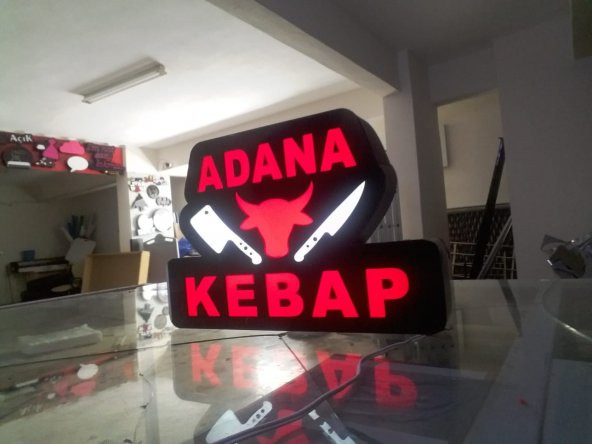 Adana Kebap Tabela 3D Led Neon Etkili Işıklı Tabela Kutu Harf Depo Reklam Tabela Butik Tabela Kartal - 2