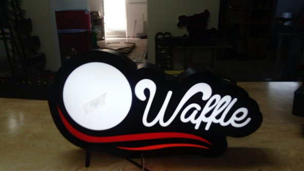 Waffle Özel Tasarım Butik Tabela 3D Led Neon Etkili Işıklı Tabela Kutu Harf Depo Reklam Tabela ürün görseli