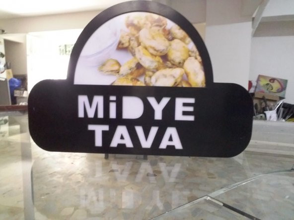 Midye Tava Resimli Yazılı Tabela 3D Led Neon Etkili Işıklı Tabela Kutu Harf Depo Reklam İstanbul ürün görseli