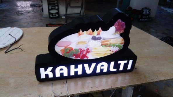 Kahvaltı Butik Özel Tasarım Tabela 3D Led Neon Etkili Işıklı Tabela Kutu Harf Depo Reklam Tabela ürün görseli