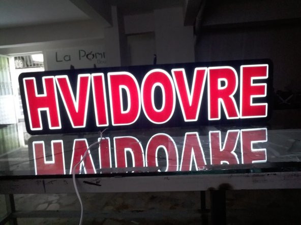 Hvidovre Kırmızı Renk Yazılı Tabela 3D Led Neon Etkili Işıklı Tabela Kutu Harf Depo Reklam Tabela - 2