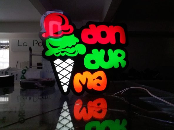 Dondurma Görselli Yazılı Tabela 3D Led Neon Etkili Işıklı Tabela Kutu Harf Depo Reklam Tabela Kartal - 2