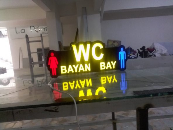 Wc Tuvalet Tabela 3D Led Neon Etkili Işıklı Tabela Kutu Harf Depo Reklam Tabela Kartal İstanbul