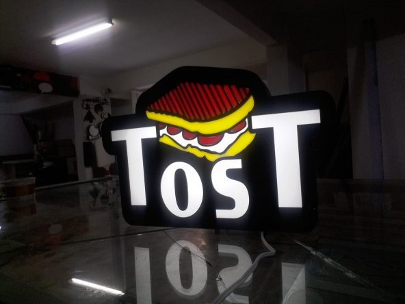 Tost Görselli Yazı Tabela 3D Led Neon Etkili Işıklı Tabela Kutu Harf Depo Reklam Tabela Kartal - 2