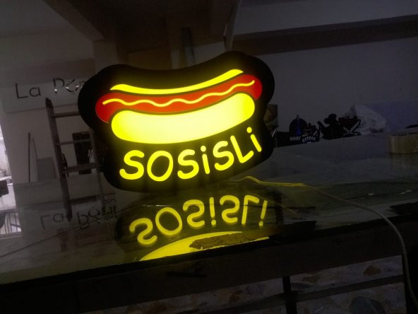 Sarı Sosisli Tabela 3D Led Neon Etkili Işıklı Tabela Kutu Harf Depo Reklam Tabela Kartal İstanbul - 2