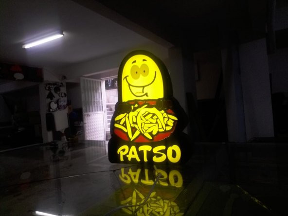 Patso Patates Tabela 3D Led Neon Etkili Işıklı Tabela Kutu Harf Depo Reklam Tabela Kartal İstanbul