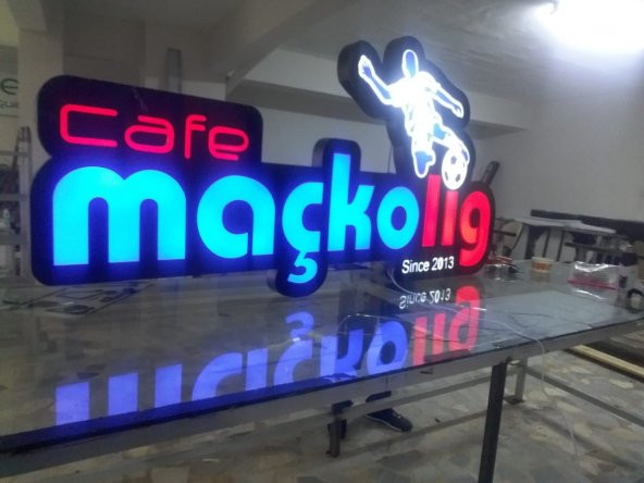 Maçkolig Futbol Kafe Tabela 3D Led Neon Etkili Işıklı Tabela Kutu Harf Depo Reklam Tabela Kartal - 4