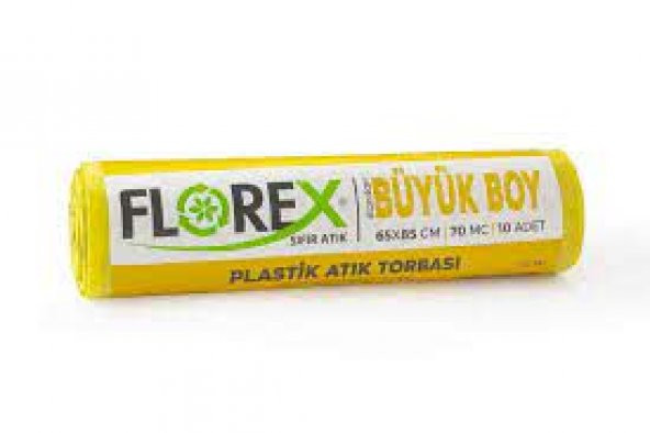 Florex Büyük Boy Plastik Atık Torbası 20 Adet Sarı 65 x 85 CM